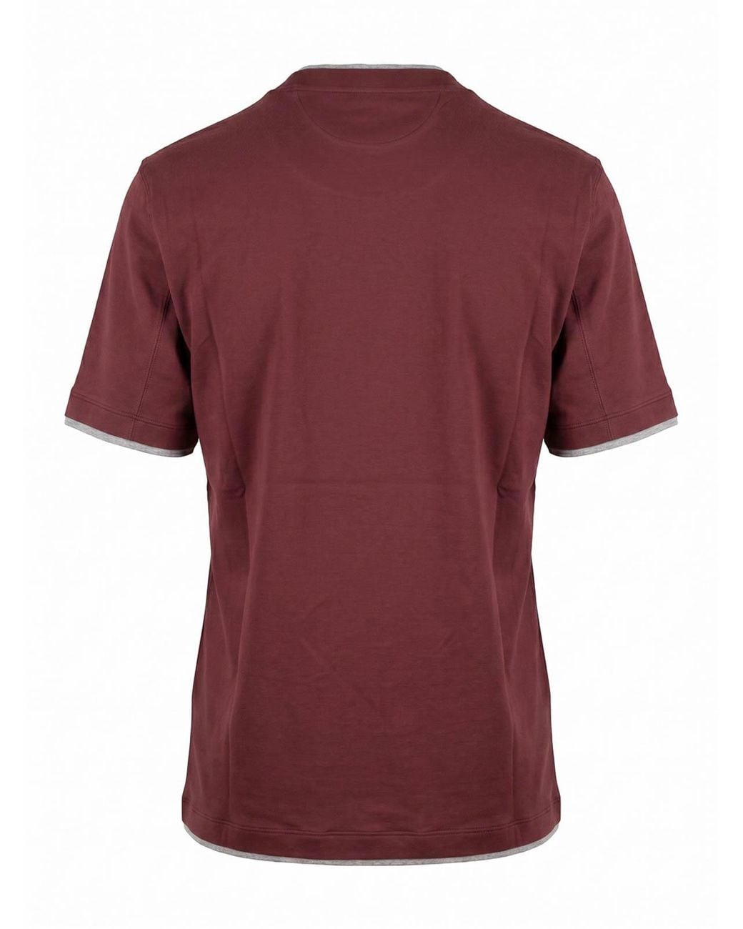 Brunello Cucinelli Red T-Shirt With Faux-Layering for men
