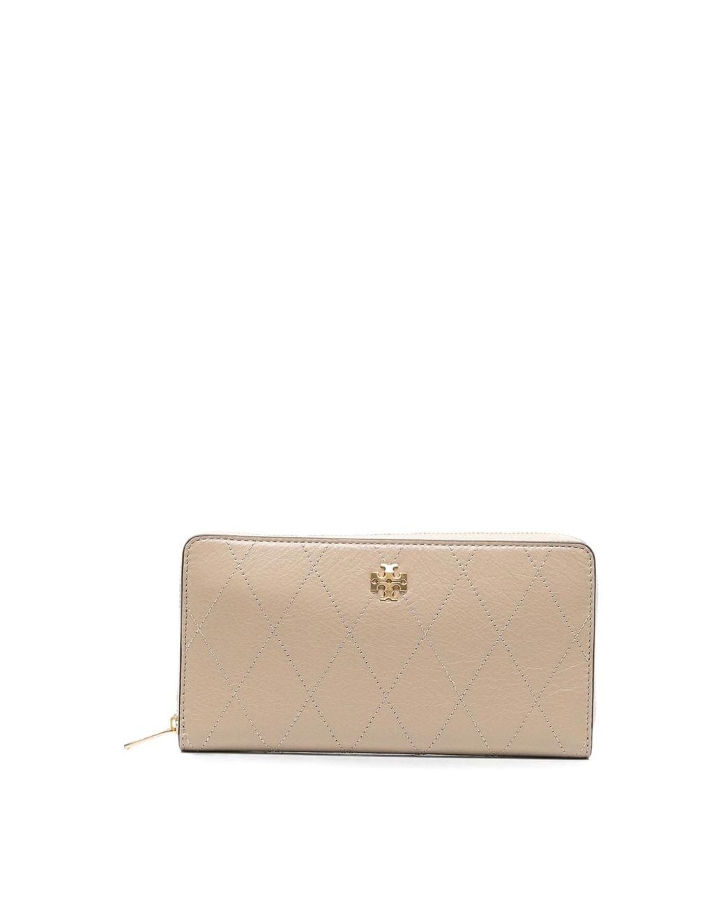 Tory Burch Natural Rectangular Leather Wallet