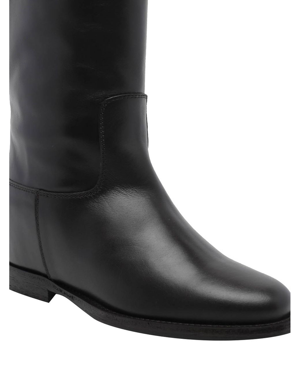 Via Roma 15 Black Padlock Leather Boots