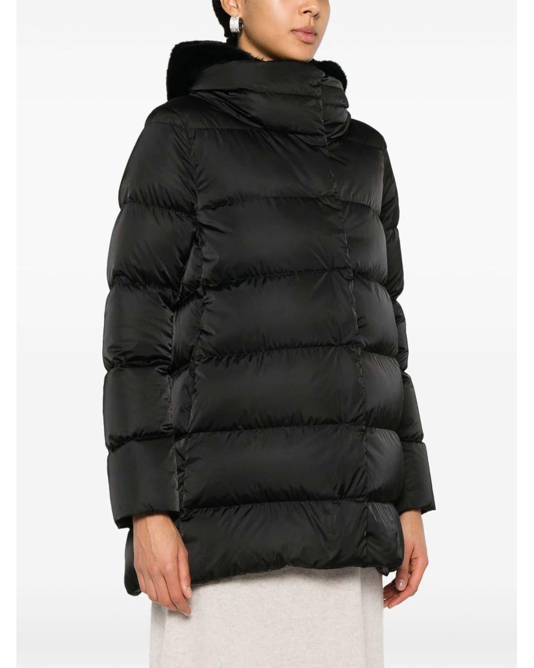 Herno Black Quilted Down Jacket With Hood