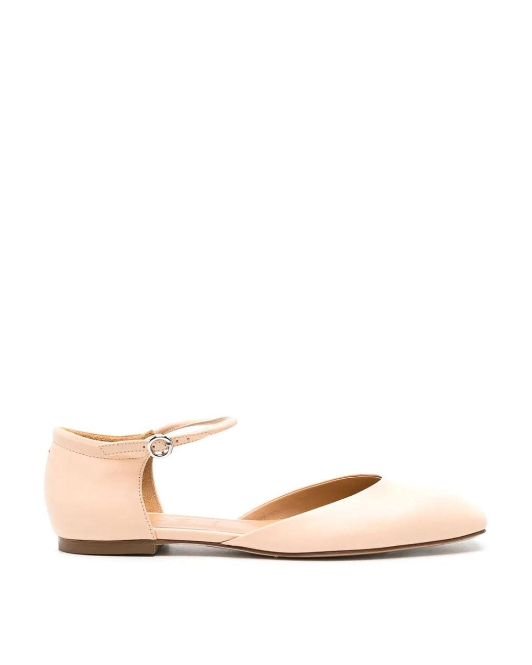 Aeyde Natural Uma Leather Ballerina Shoes