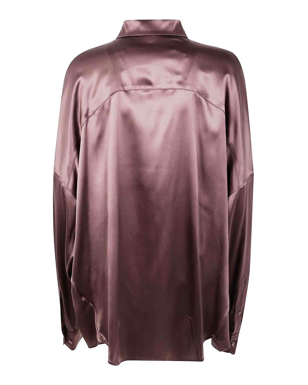 Dries Van Noten Purple Casia 2032 Strech Satin Shirt