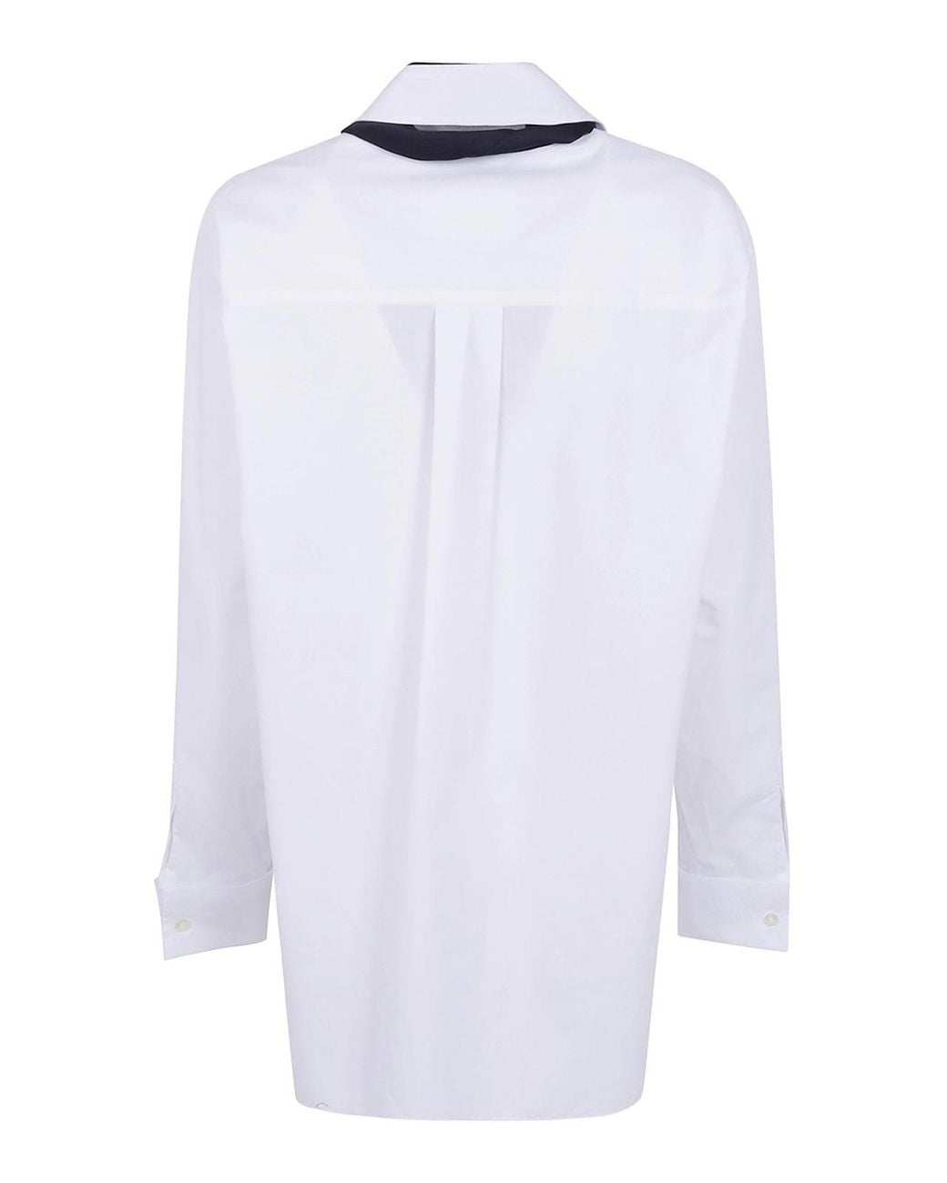 Sacai Blue Poplin Shirt With Satin Tie