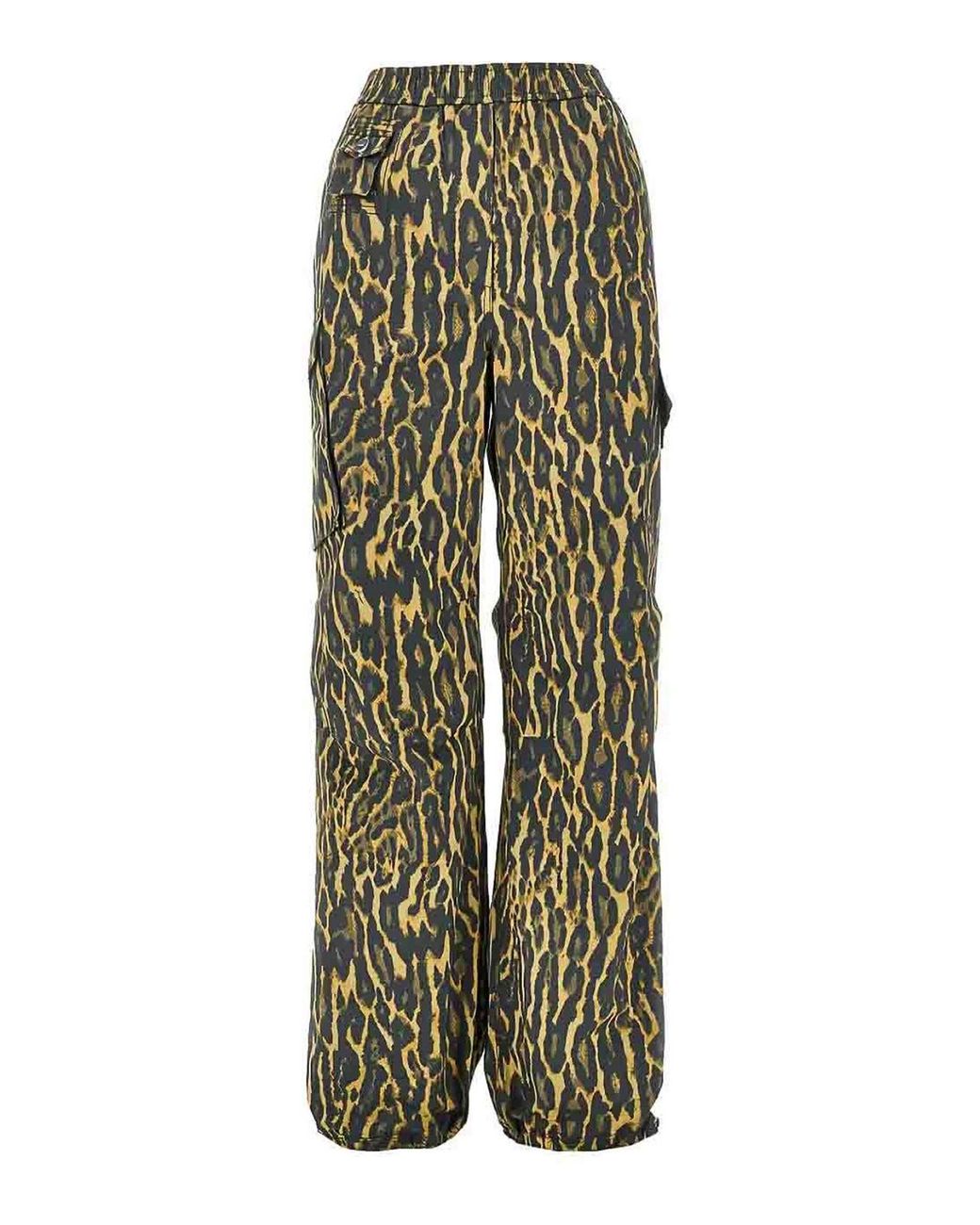 Ganni Green Leopard-Print Trousers