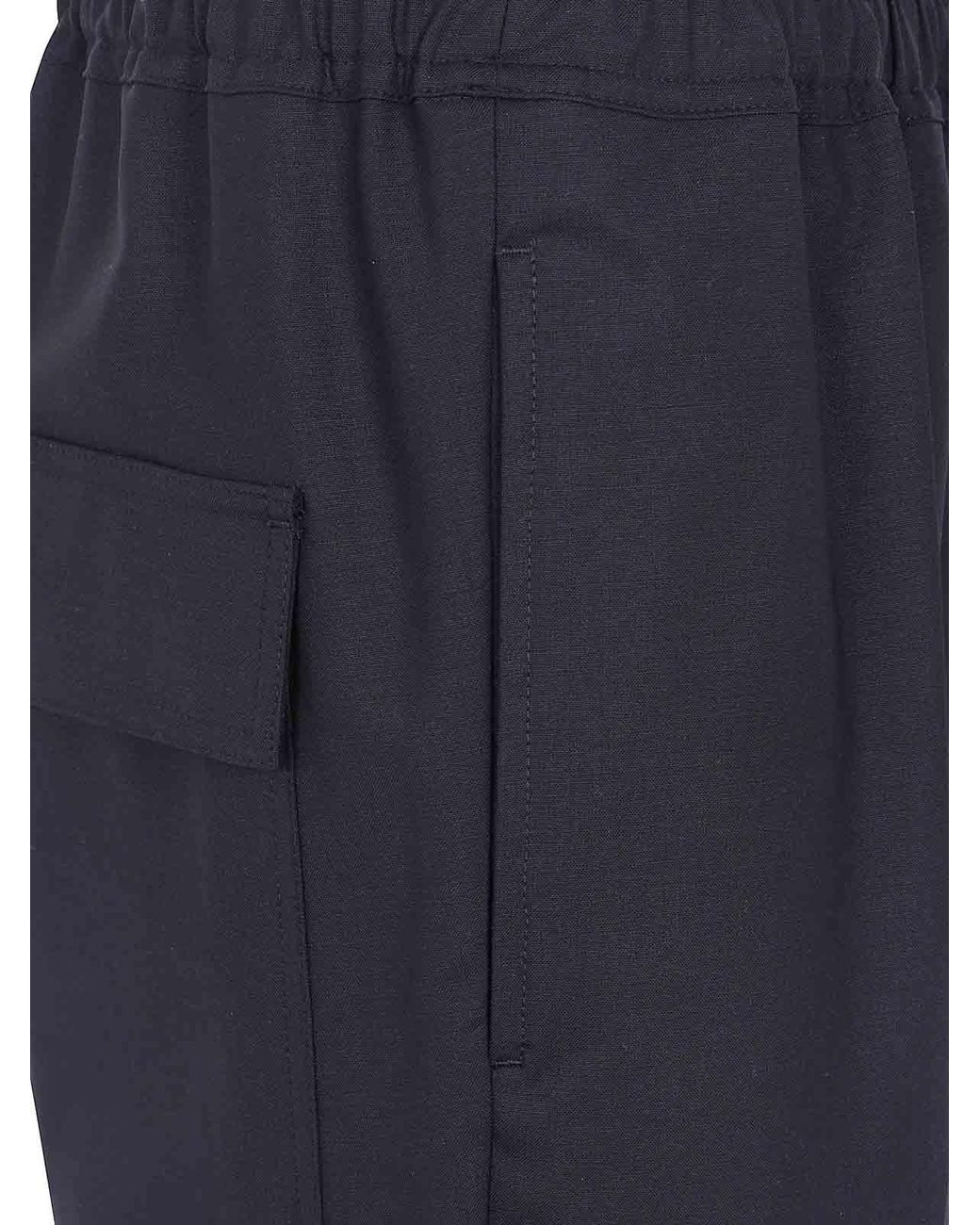 Rick Owens Blue Drawstring Slim Long Trousers for men