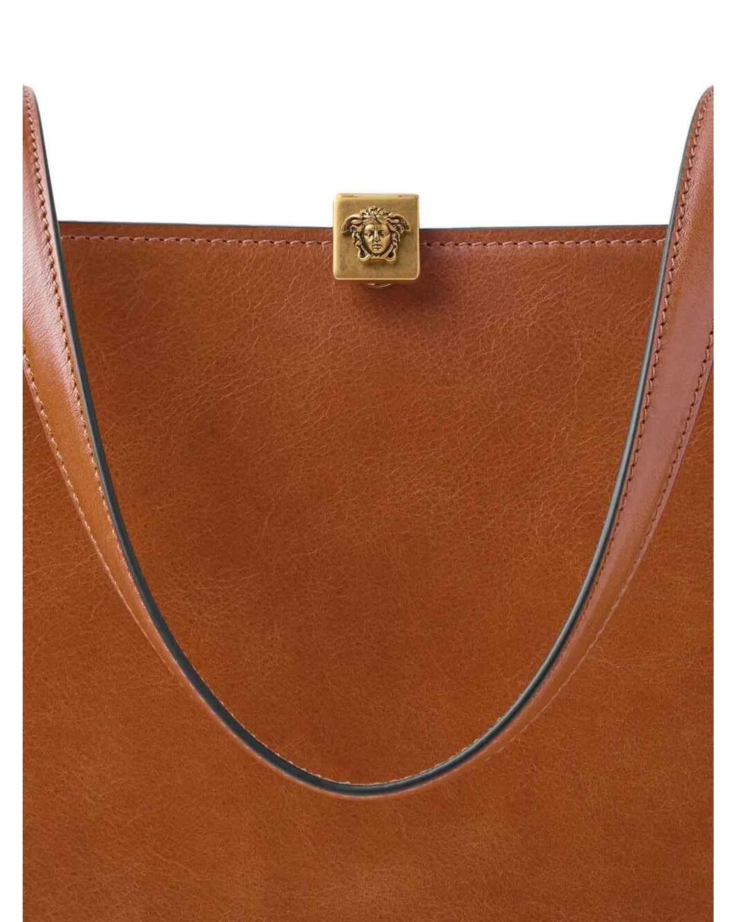 Borsa Tote Media di Versace in Brown
