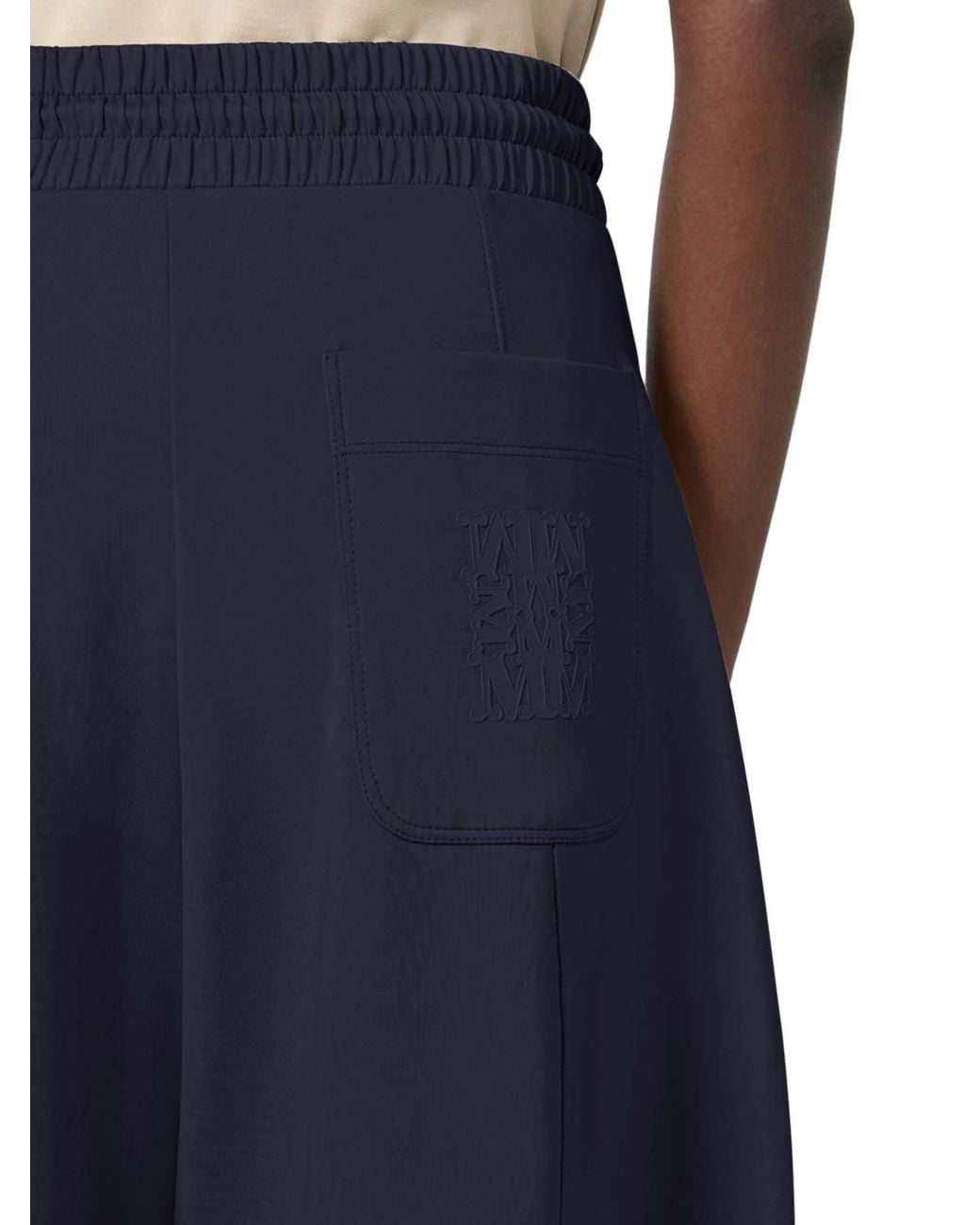 Max Mara Blue Barrel Leg Pants