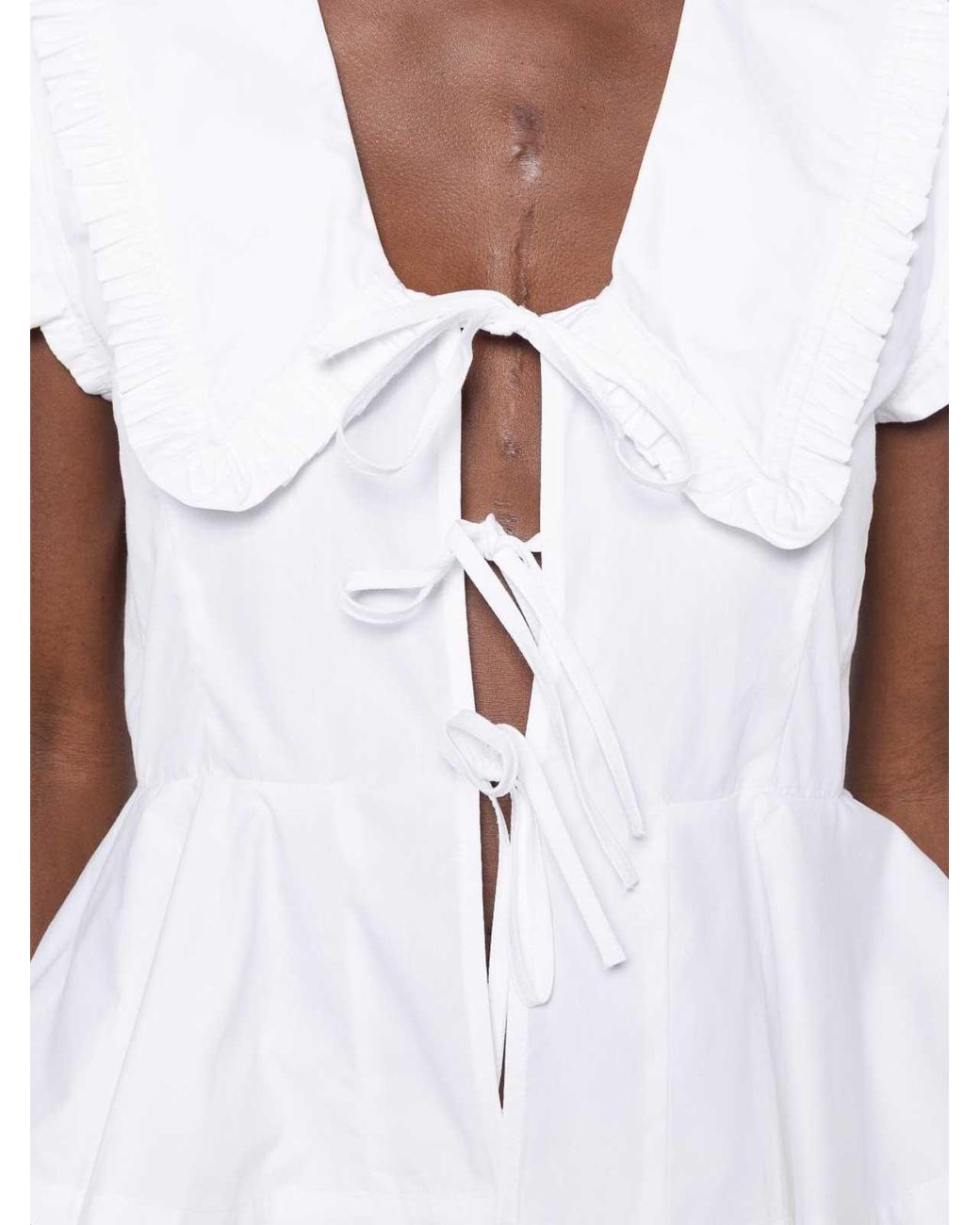 Ganni White Organic Cotton Top