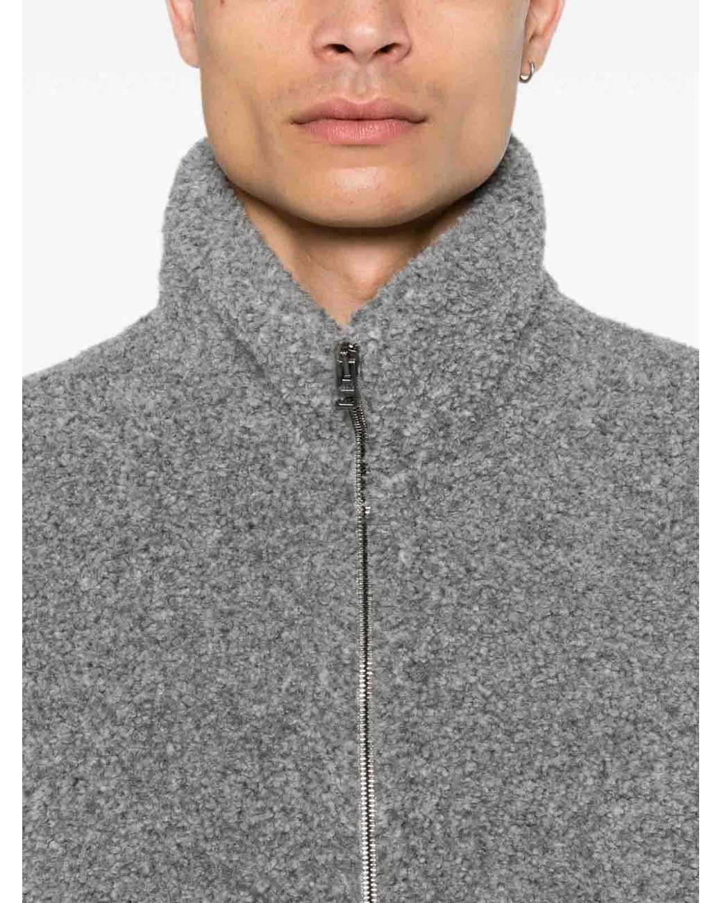 Herno Gray Flannel Zipped Vest for men