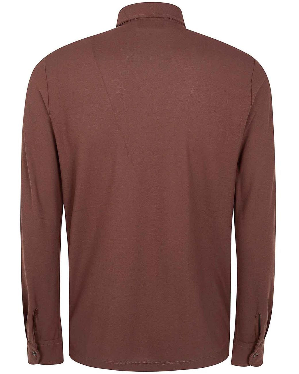Zanone Brown Long Sleeves Polo Shirt for men