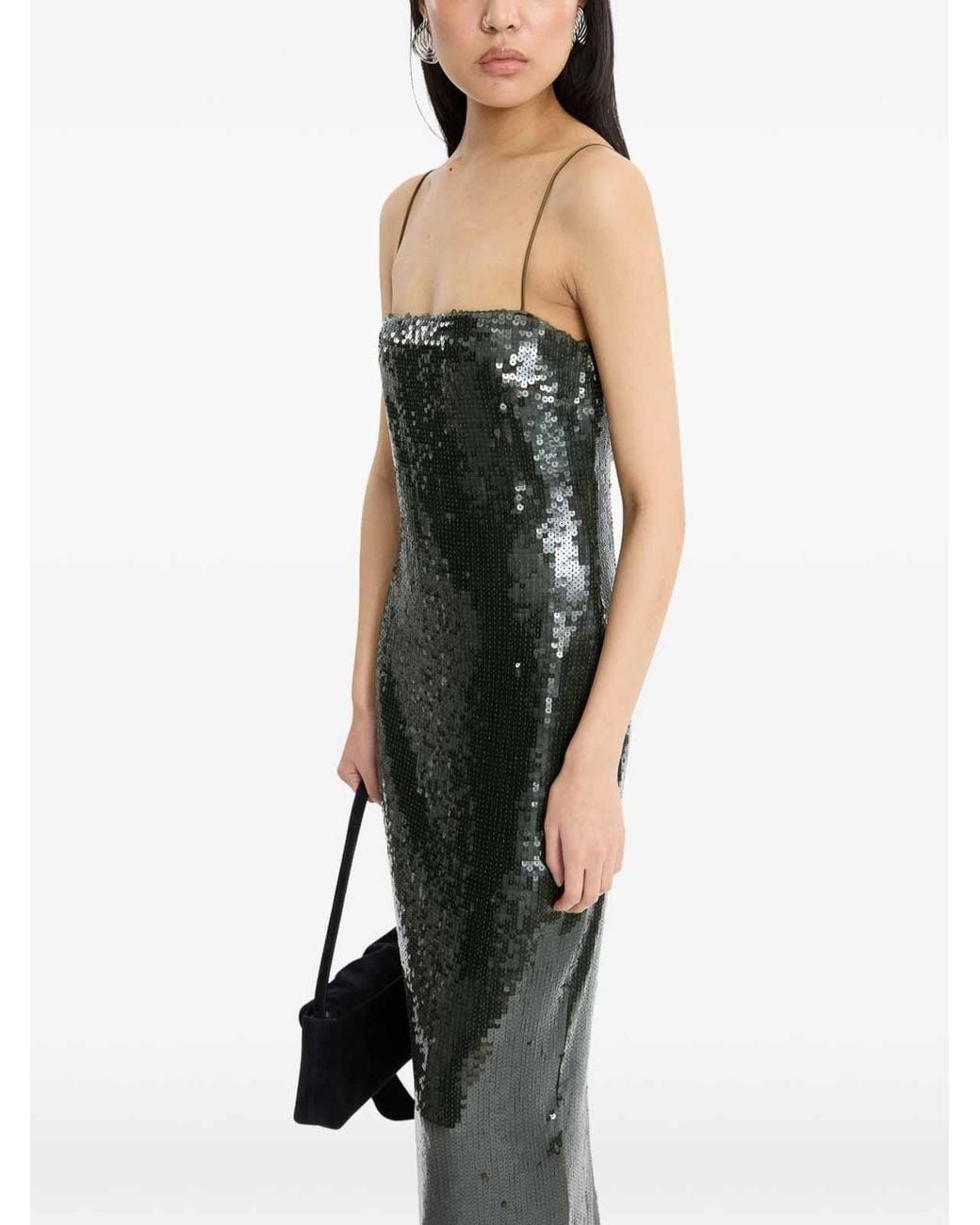 ROTATE BIRGER CHRISTENSEN Green Yuliana Sequin Long Dress