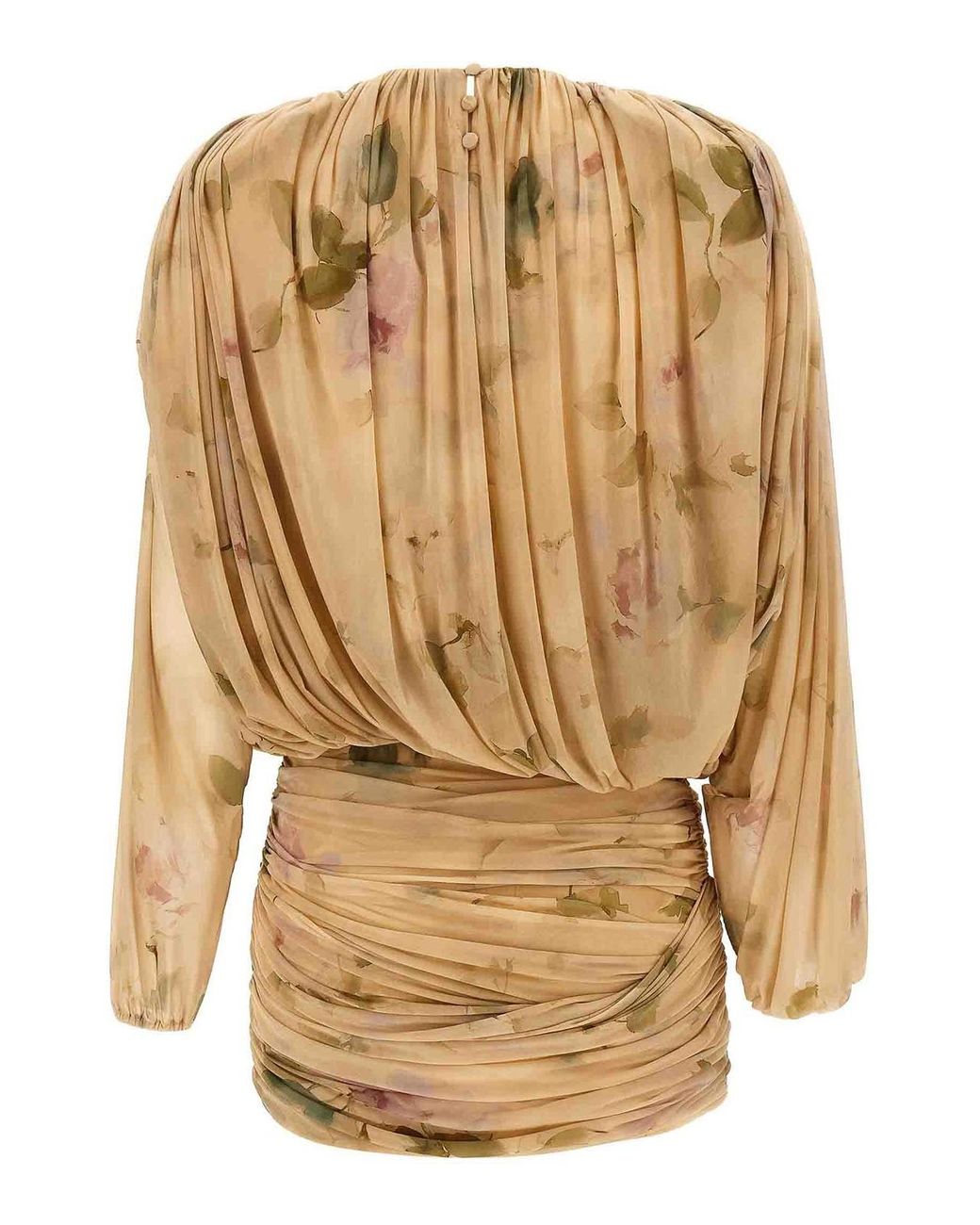 Magda Butrym Natural 'dress 07' Dress Printed With Drapes
