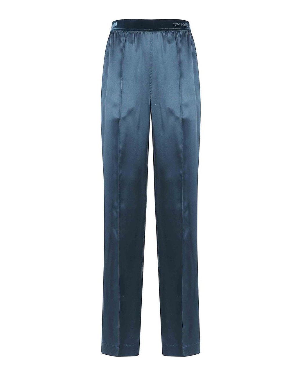 Tom Ford Blue Peach Feel Silk Satin Pijiamas Trousers