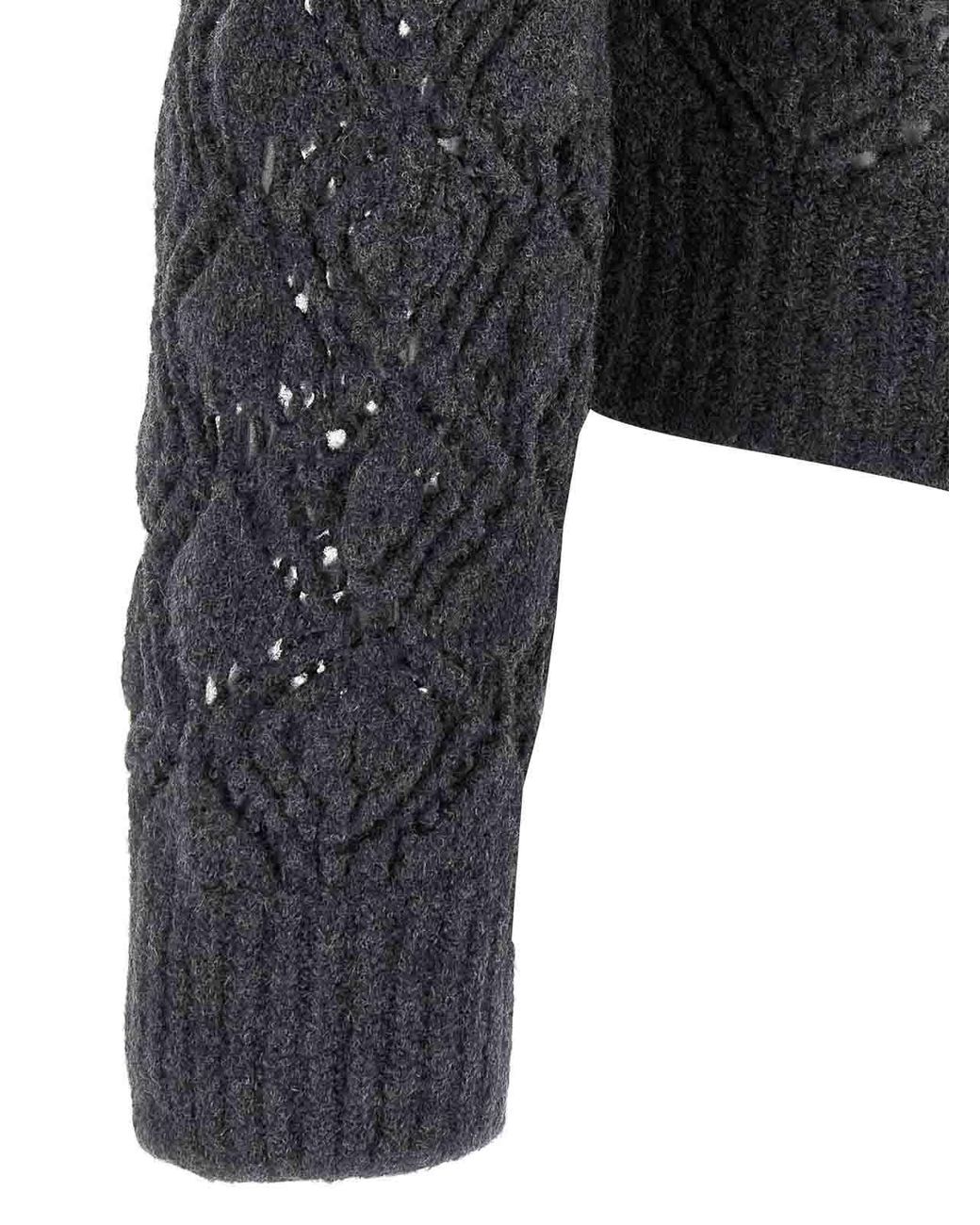 Jil Sander Blue Openwork Wool Cardigan for men