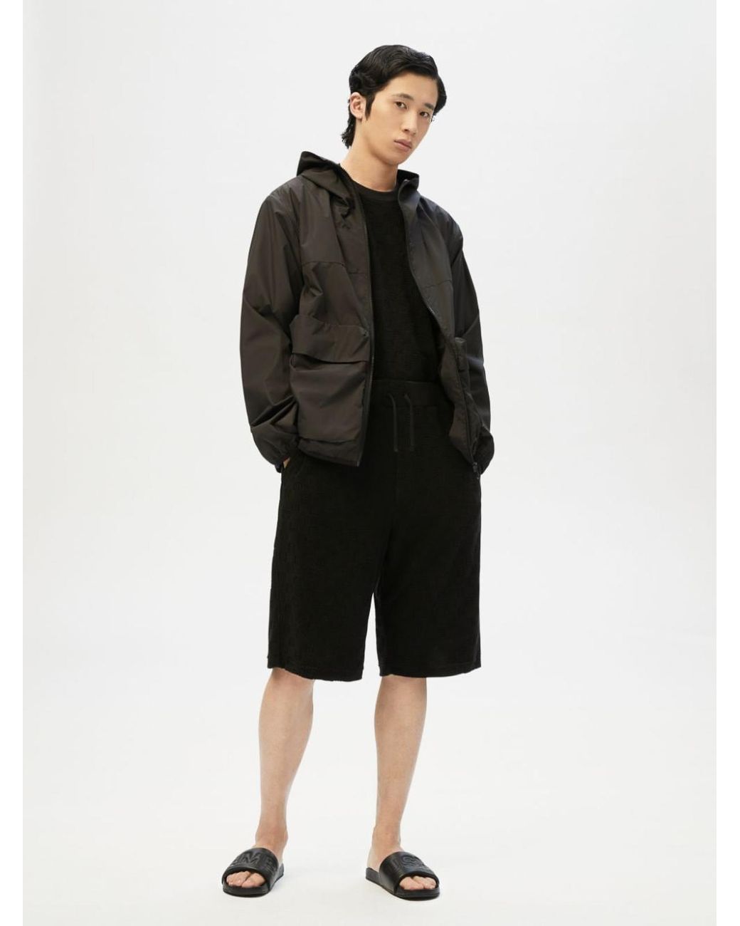Ambush Black Cotton Logo Sweat Shorts for men