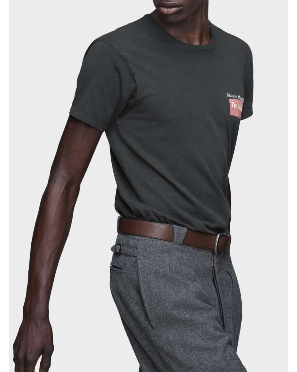 Maison Margiela Black Logo Patch T-Shirt for men