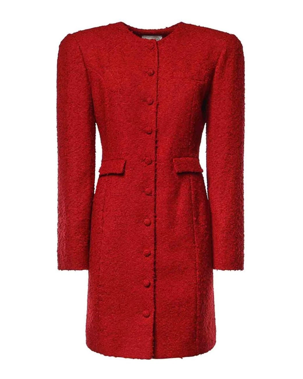 Magda Butrym Red Boucl Mini Dress