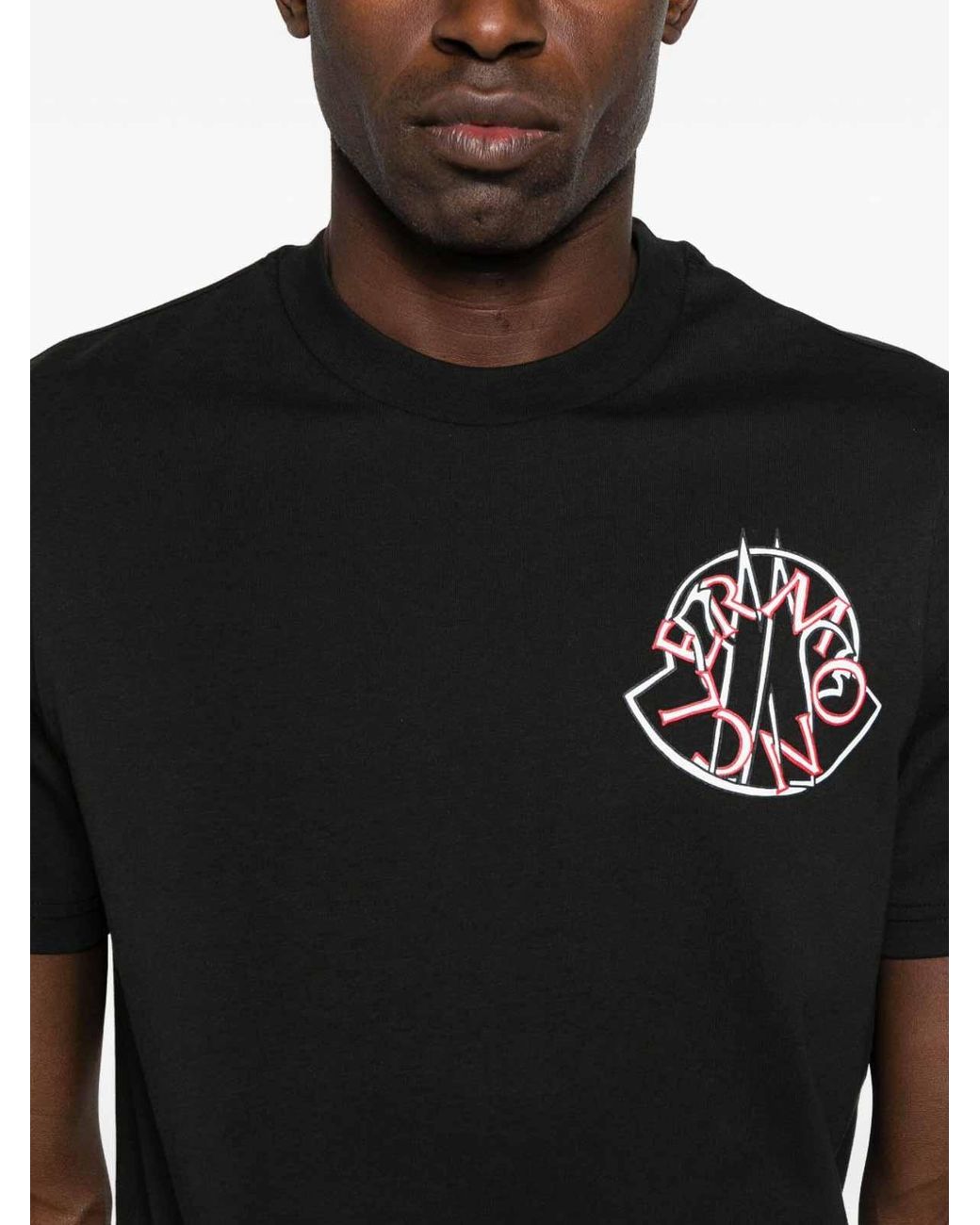 Moncler Black Logo Cotton T-Shirt for men
