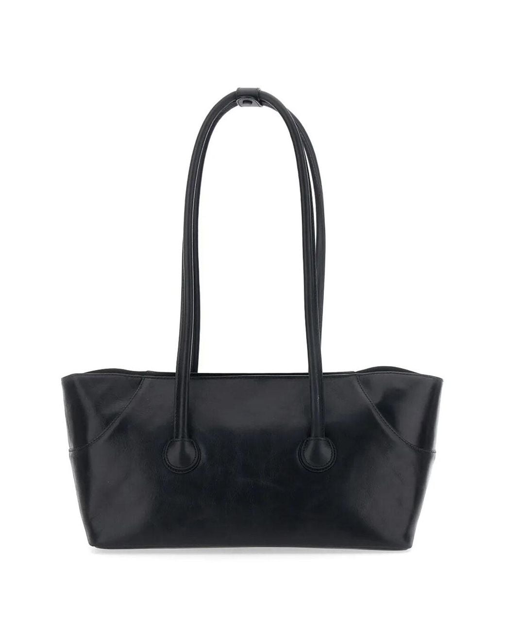 MARGE SHERWOOD Black Boat Shopper Large Leather Bag