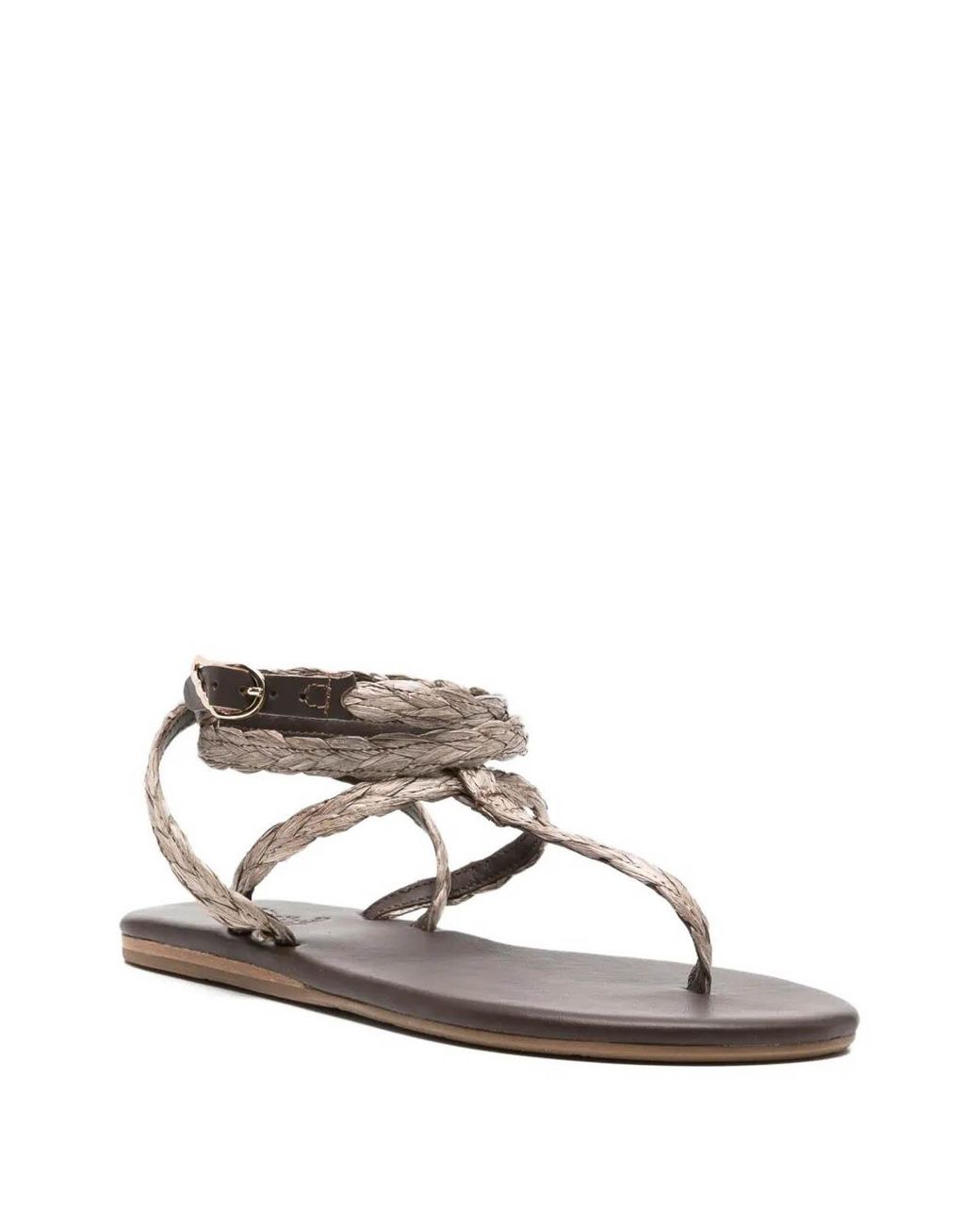 Ancient Greek Sandals Brown Kalamida Flat Sandals