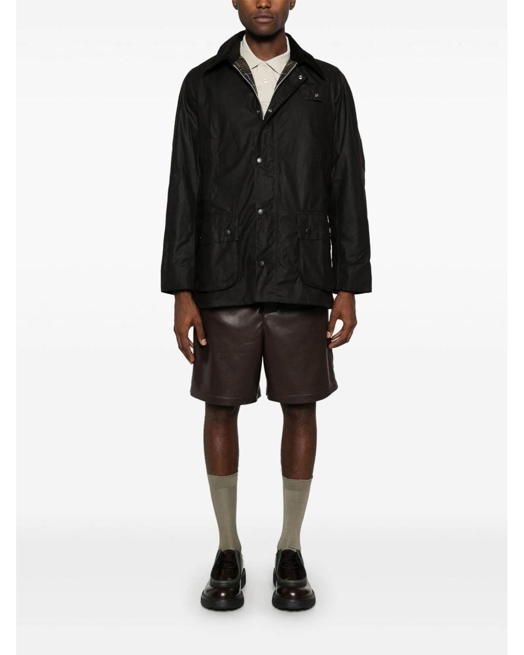 Barbour Black Ashby Waxed Cotton Jacket for men