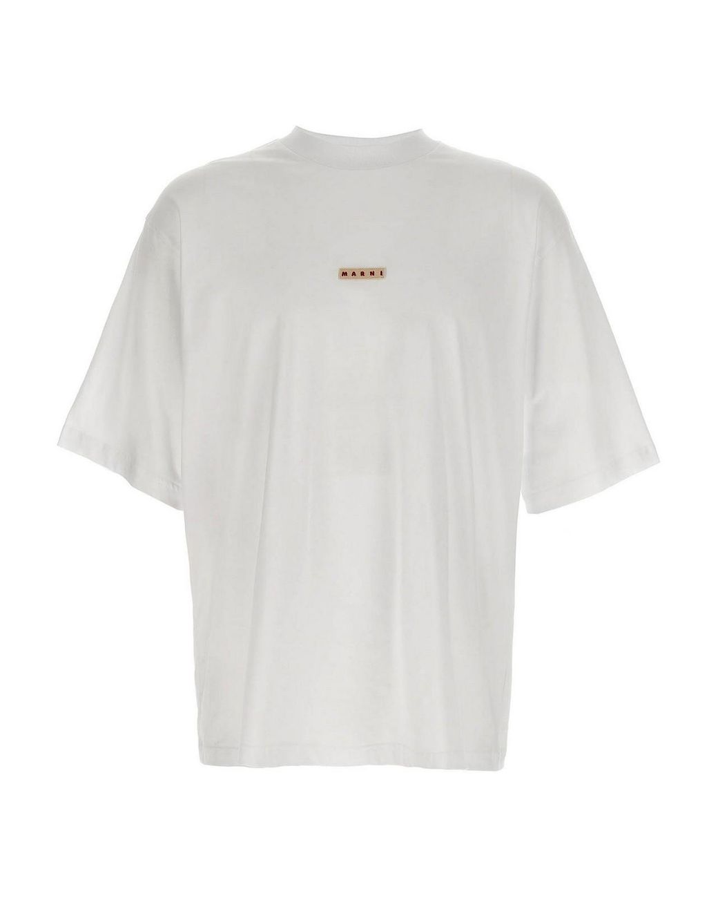 Marni White Logo Patch T-Shirt for men