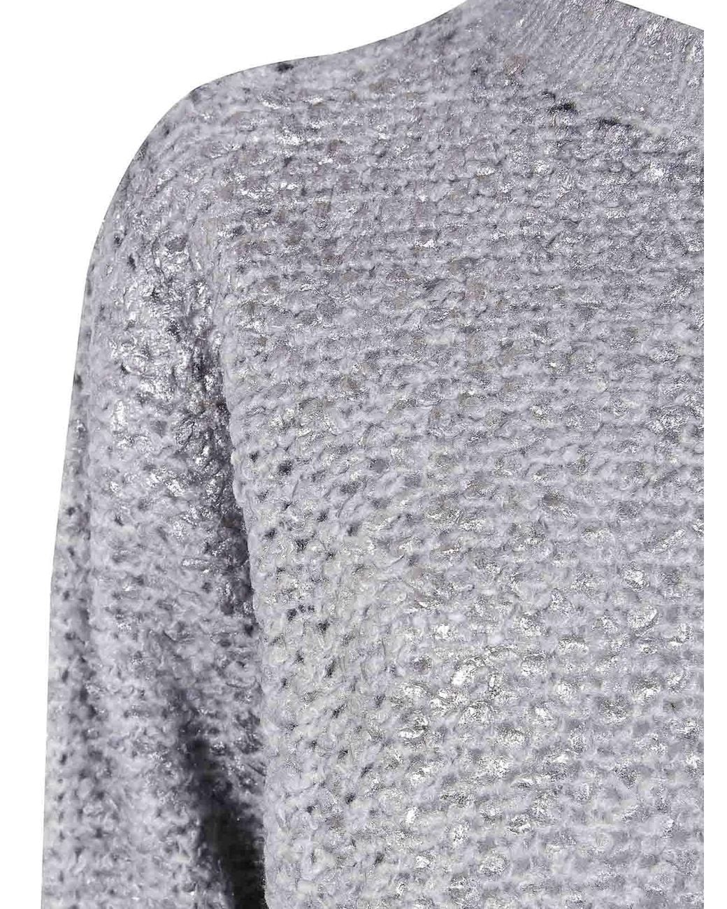 Avant Toi Gray Hand Painted Round Neck Pullover