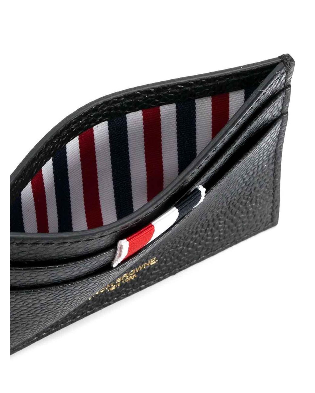 Thom Browne Black Leather Cardholder
