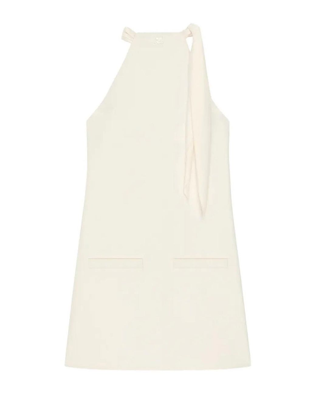 Courreges White Halter Neck Dress