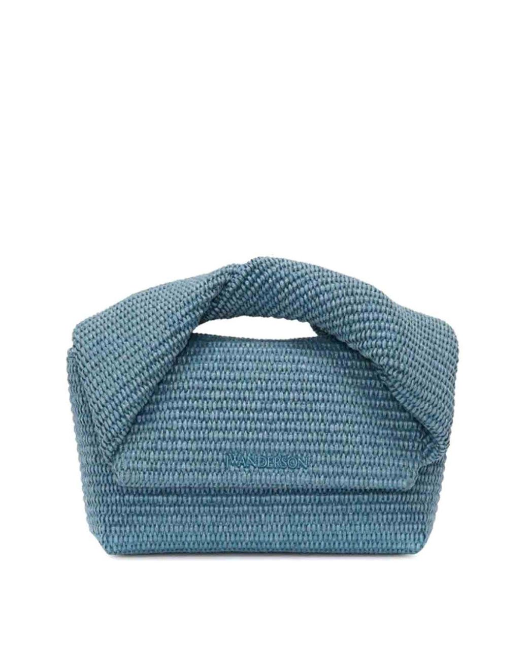 J.W. Anderson Blue Medium Twister Raffia Tote Bag