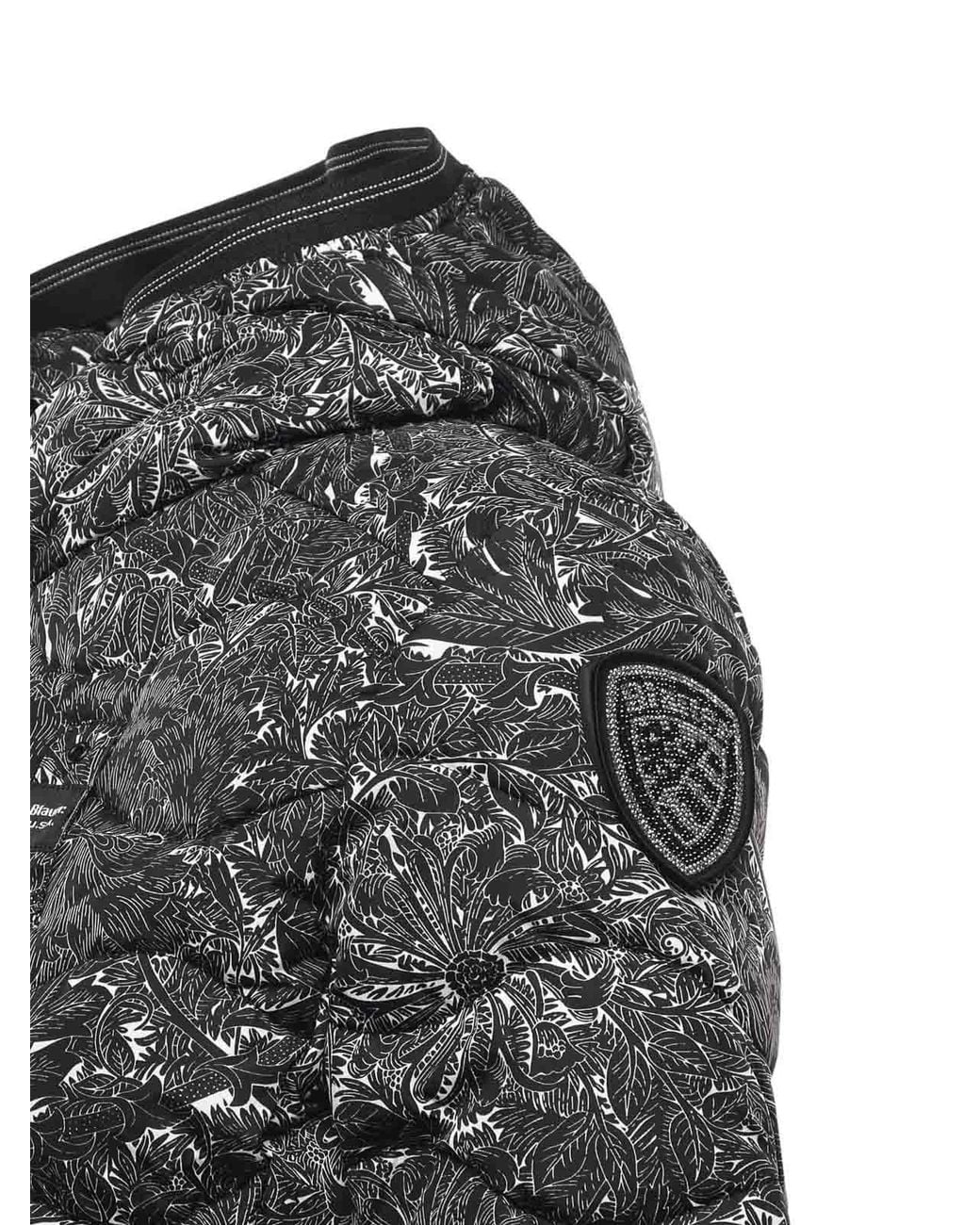 Blauer Gray Camellia Wave-Print Down Jacket