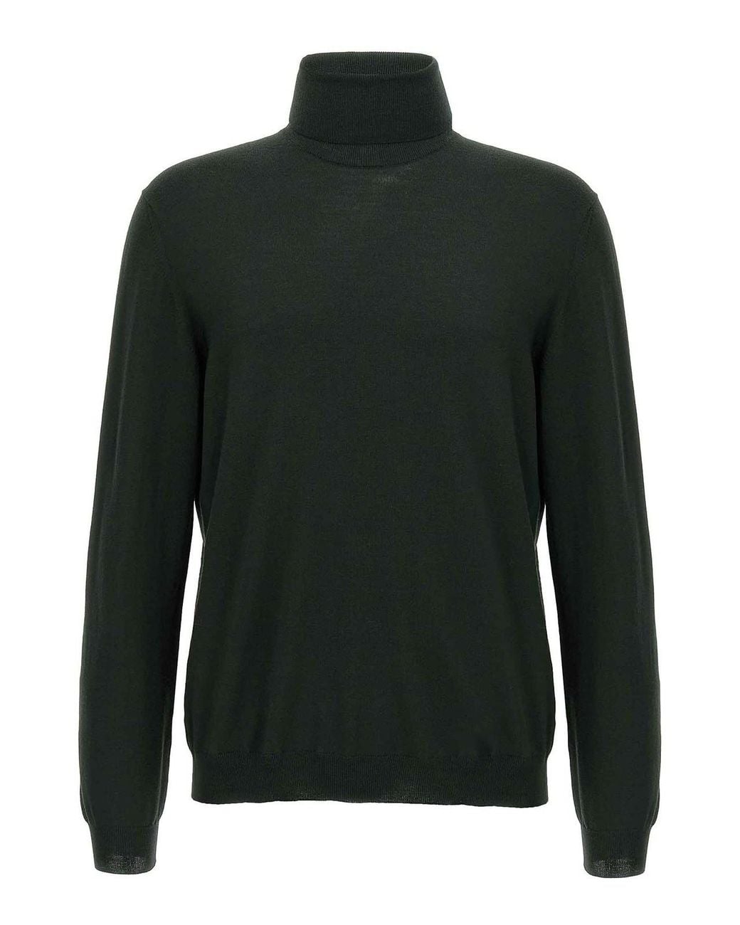 Zanone Green Wool Turtleneck Sweater for men