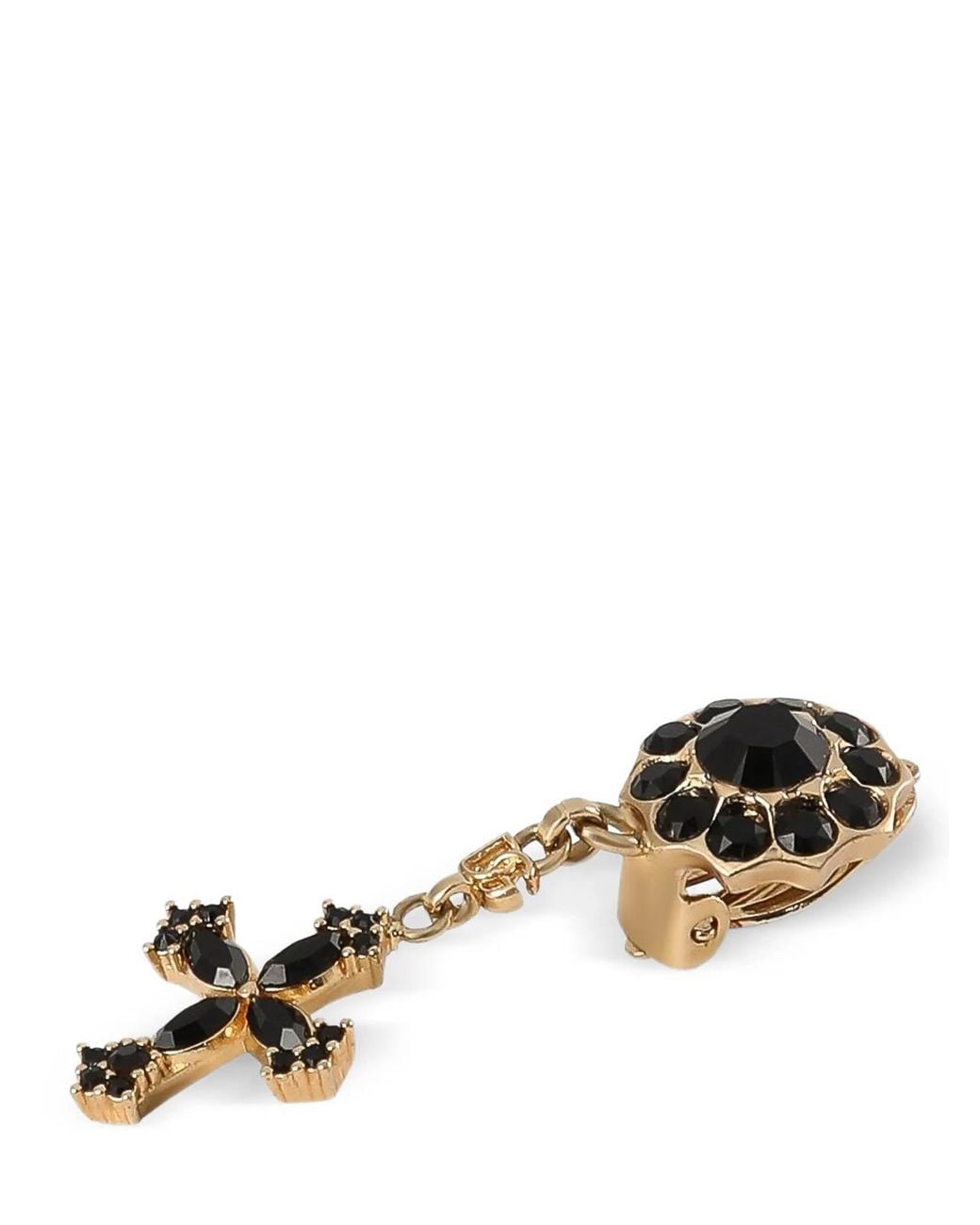 Dolce & Gabbana White Cross Pendant Earrings