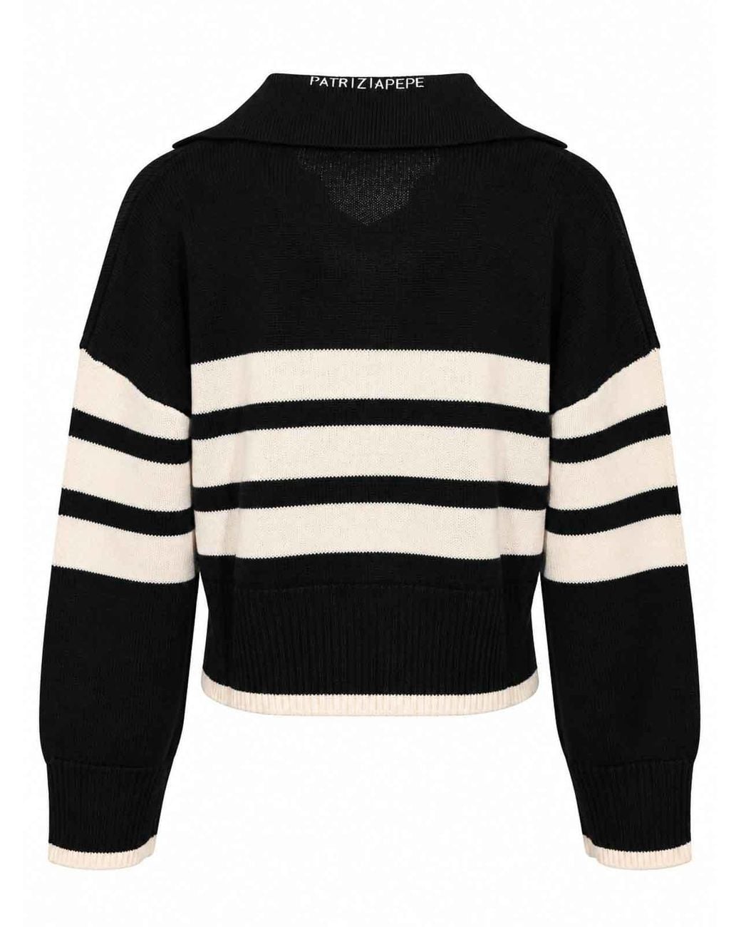 Patrizia Pepe Black Polo Sweater