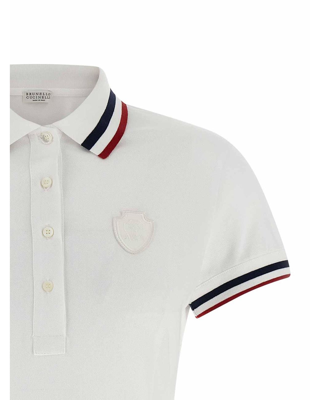 Brunello Cucinelli White Logo Embroidery Tennis Dress