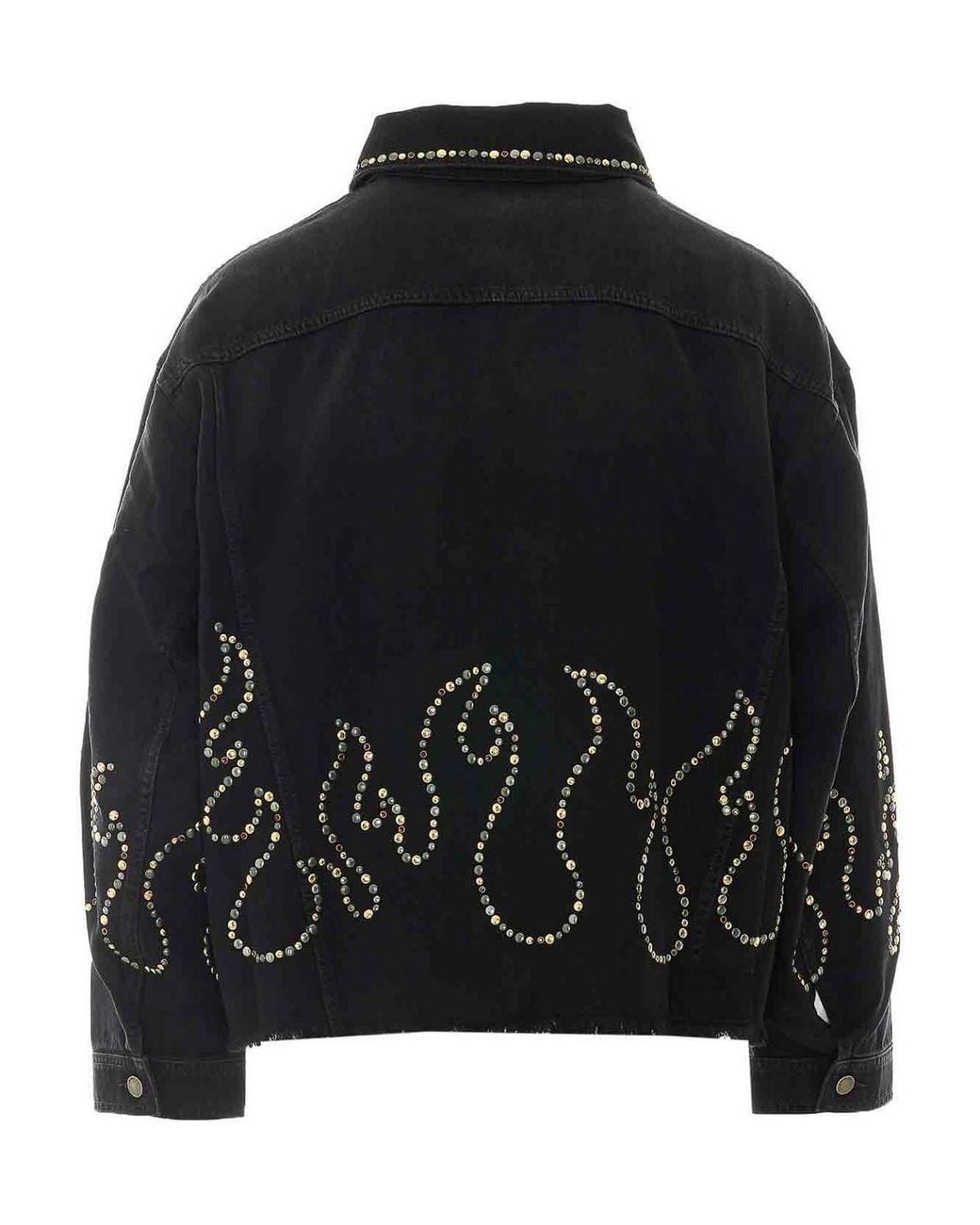 Amiri Black Studs Flames Trucker Jacket for men