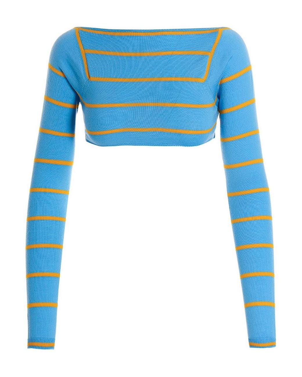 Emilio Pucci Blue Cut-Out Cropped Sweater