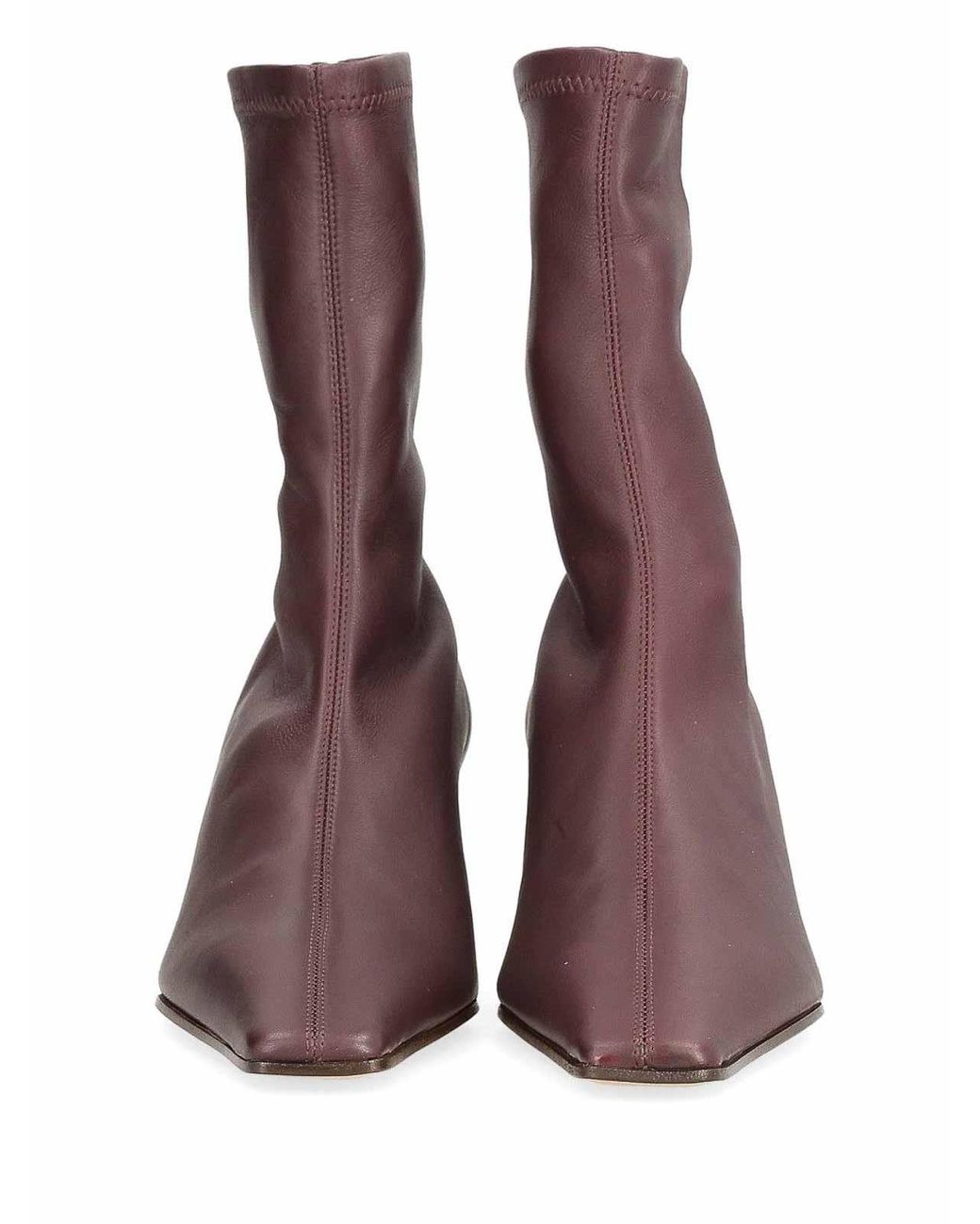Khaite Brown Arizona Leather Ankle Boots