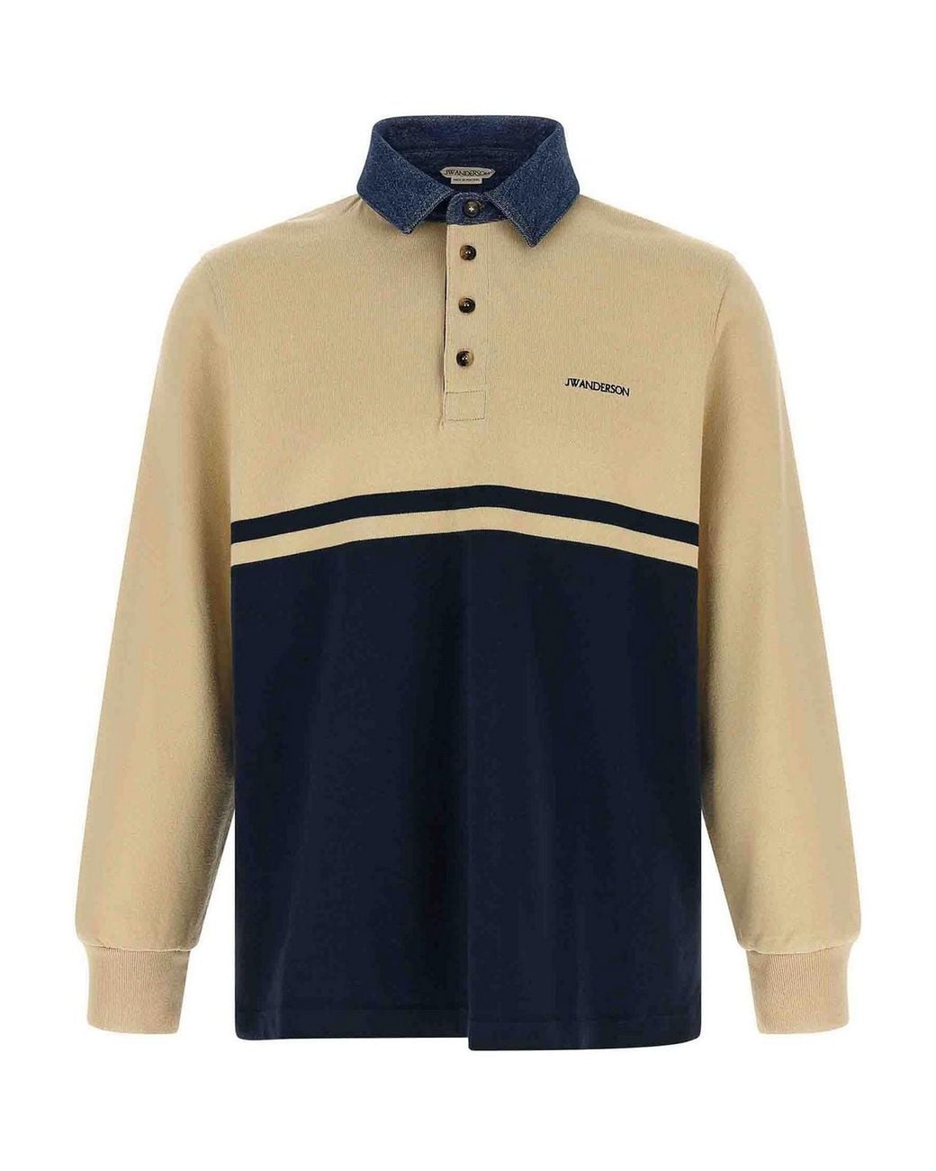 J.W. Anderson Blue Contrast Collar Polo Shirt for men