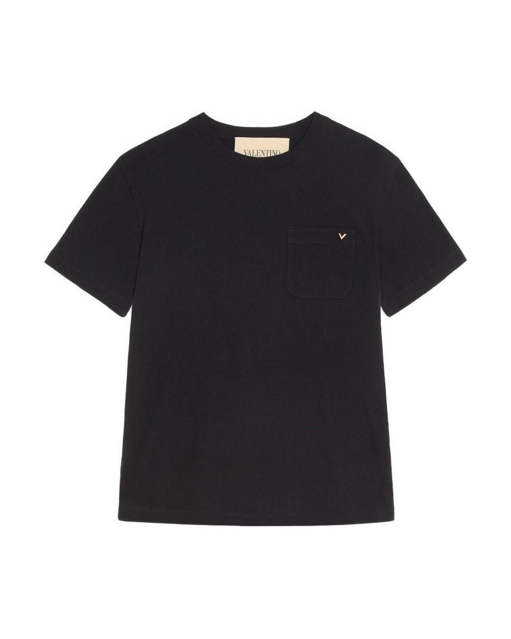 Valentino Garavani Black Cotton T-Shirt With Vgold for men