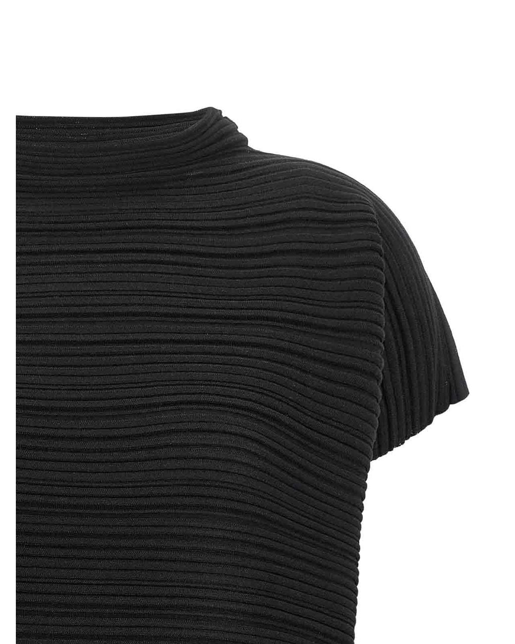Pleats Please Issey Miyake Black Blouse