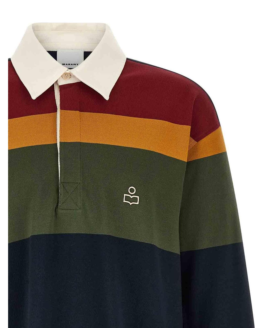 Isabel Marant Blue Color Block Polo Shirt for men