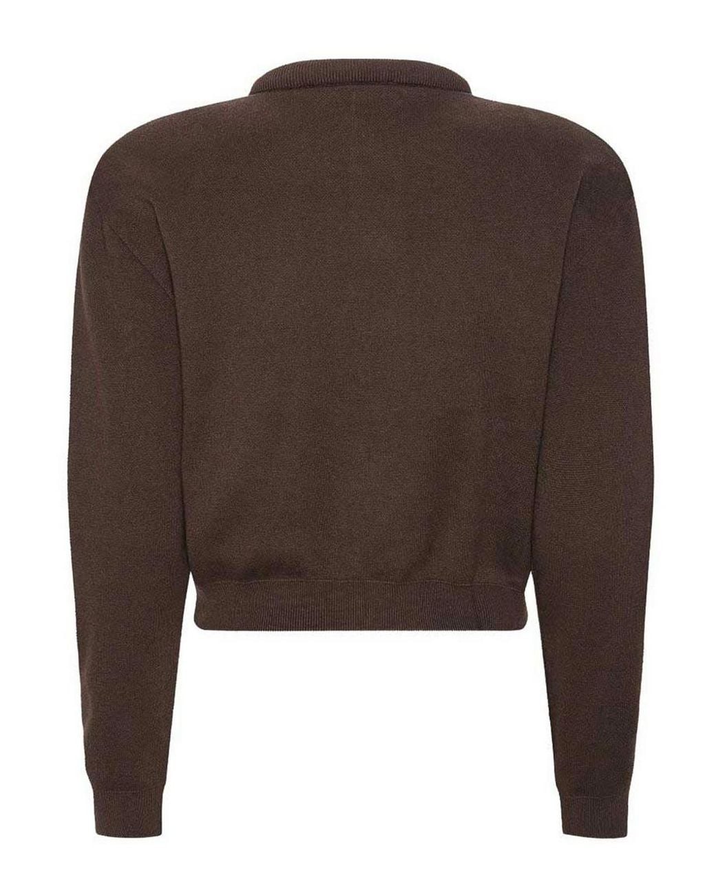 ROTATE BIRGER CHRISTENSEN Brown Firm Knit Cropped Cotton