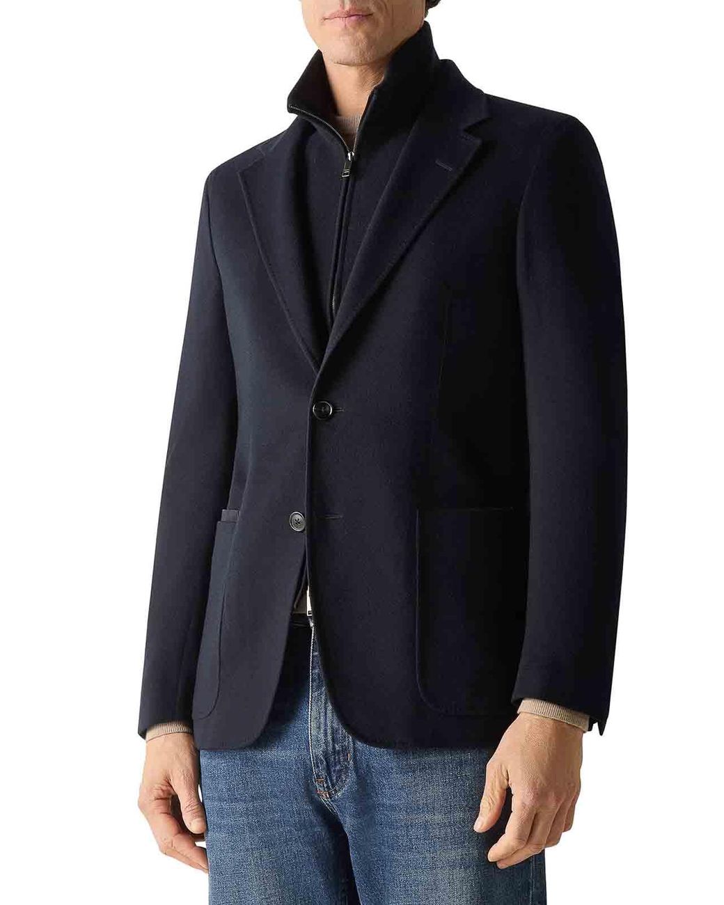 Zegna Blue Cashmere Oasis Jacket for men