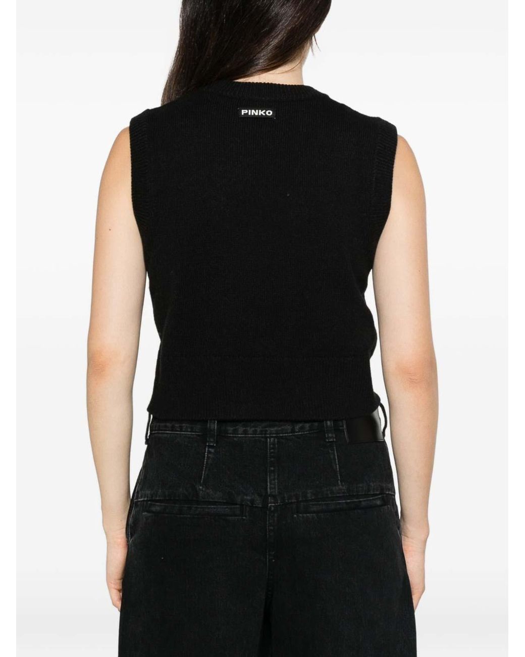Pinko Black Belato Vest With Pockets