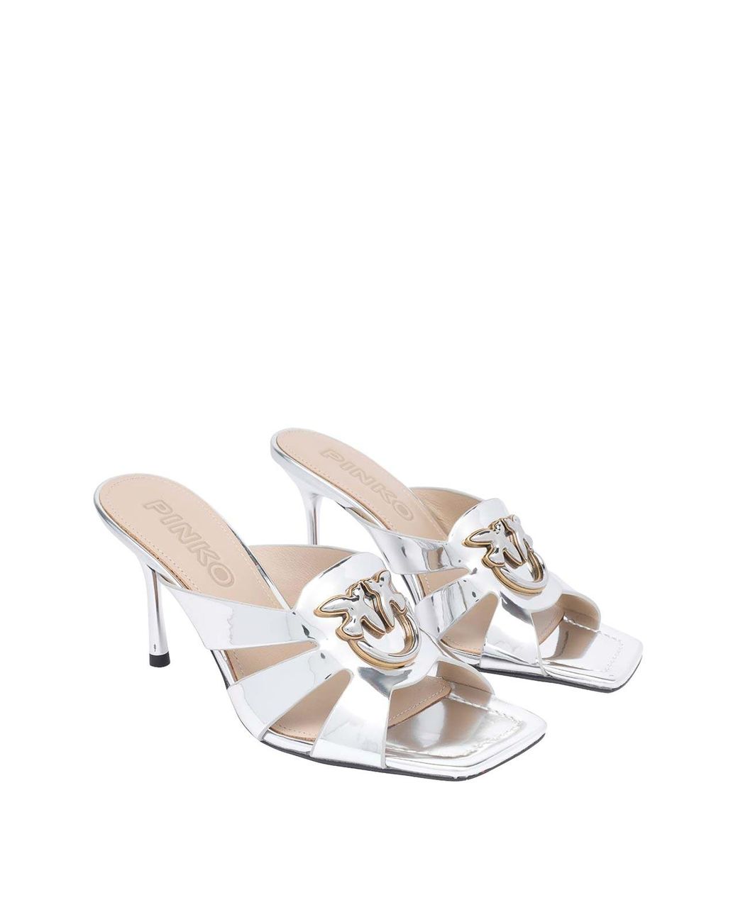サンダル・ミュール Pinko LISA PUMP SANDALS pinko-Silver-Lisa-Pump-Sandals