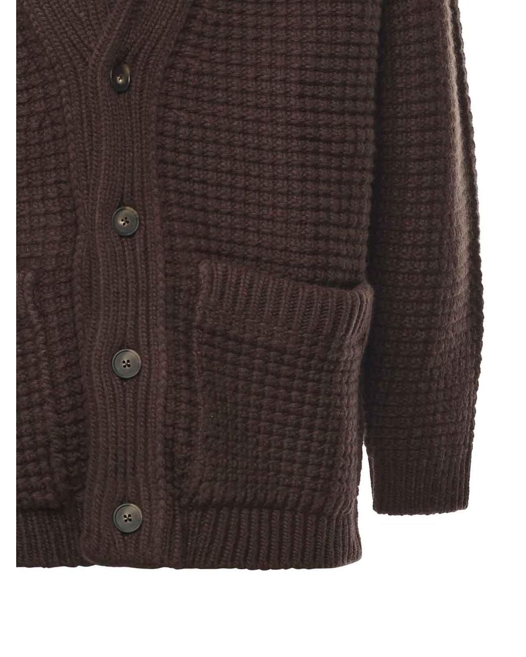 Eleventy Brown Wool And Cashmere Cardigan for men