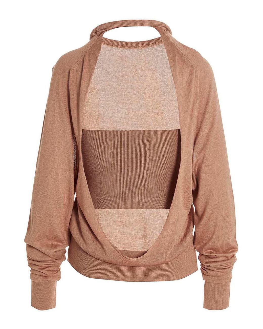 Ramael Brown Cut Out Insert Top Sweater