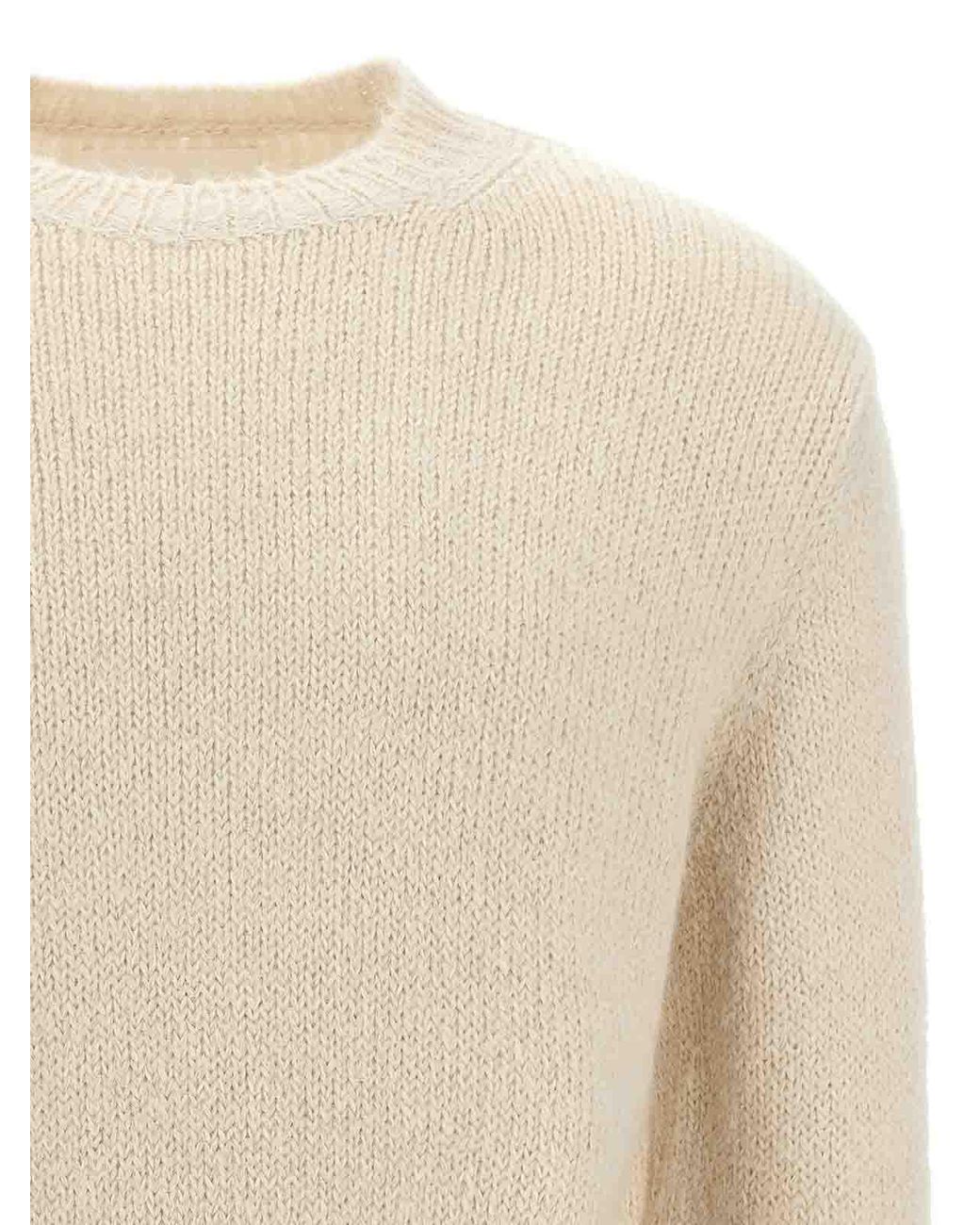 Jil Sander Natural Alpaca Wool Sweater for men