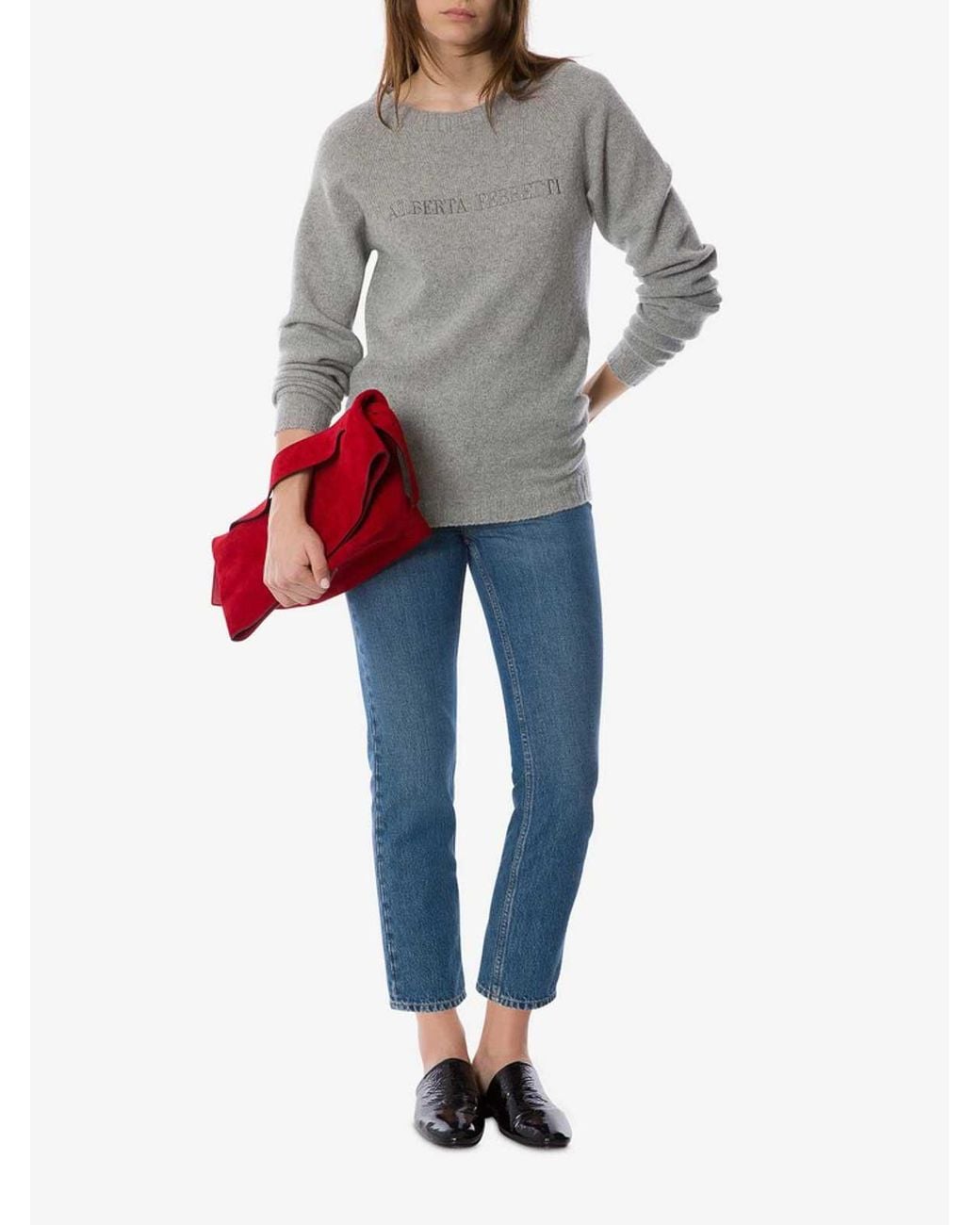 Alberta Ferretti Gray Sweater